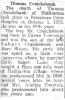 Thomas Cruikshanks 1959 obituary